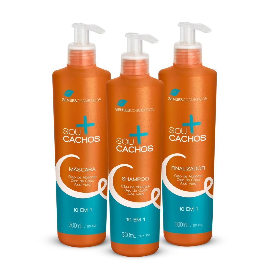 Senses Cosmeticos Sou + 10 in 1 Cachos Avocado Coconut Aloe Vera Hair 3 x 300ml