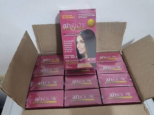 12 BOX SET of AHGLOW Hair Rebonding System. Straighten wavy, curly, frizzy hair.