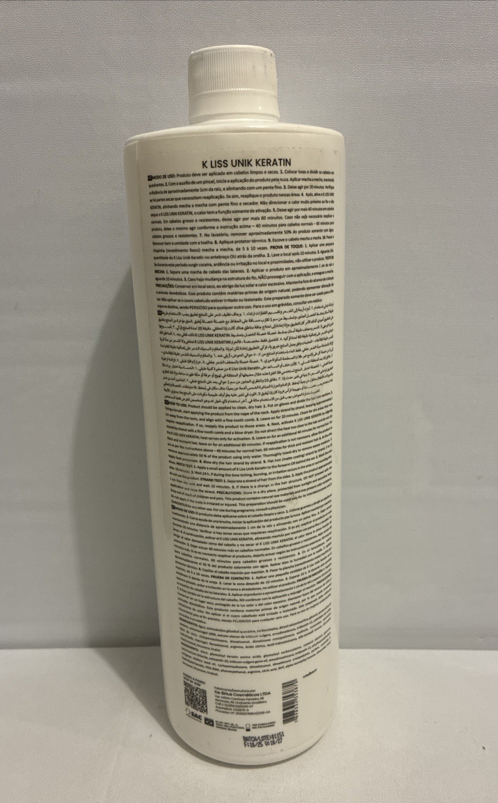 Professional Hair K-liss -unike keratin hair straightening (1L) 33.8fl Oz