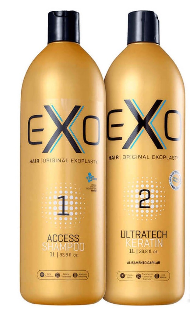 Kit Exoplastia Shampoo and Ultrateck Keratin Straightening Exo Hair – 2 x 500mL