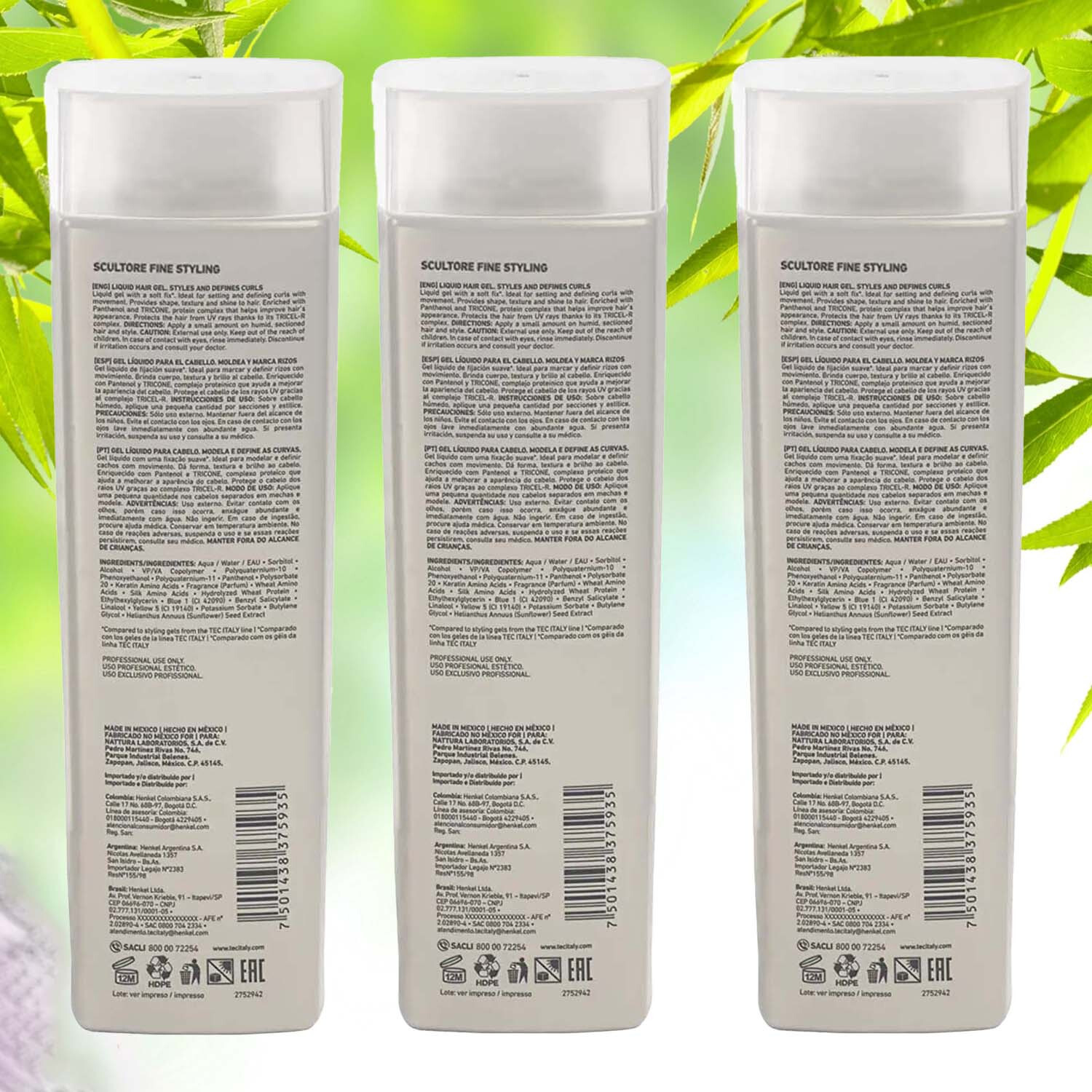 Tec Italy Scultore Fine Liquid Hair Styling Gel 10.1 oz – 3 Pack