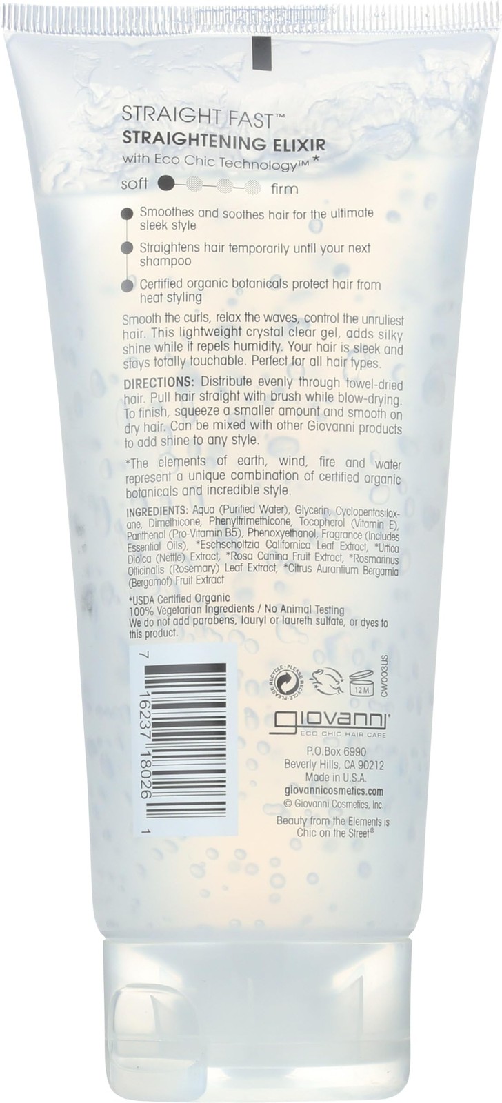 Giovanni Hair Care Straight Fast Straightening 6.8 Ounce, No Color