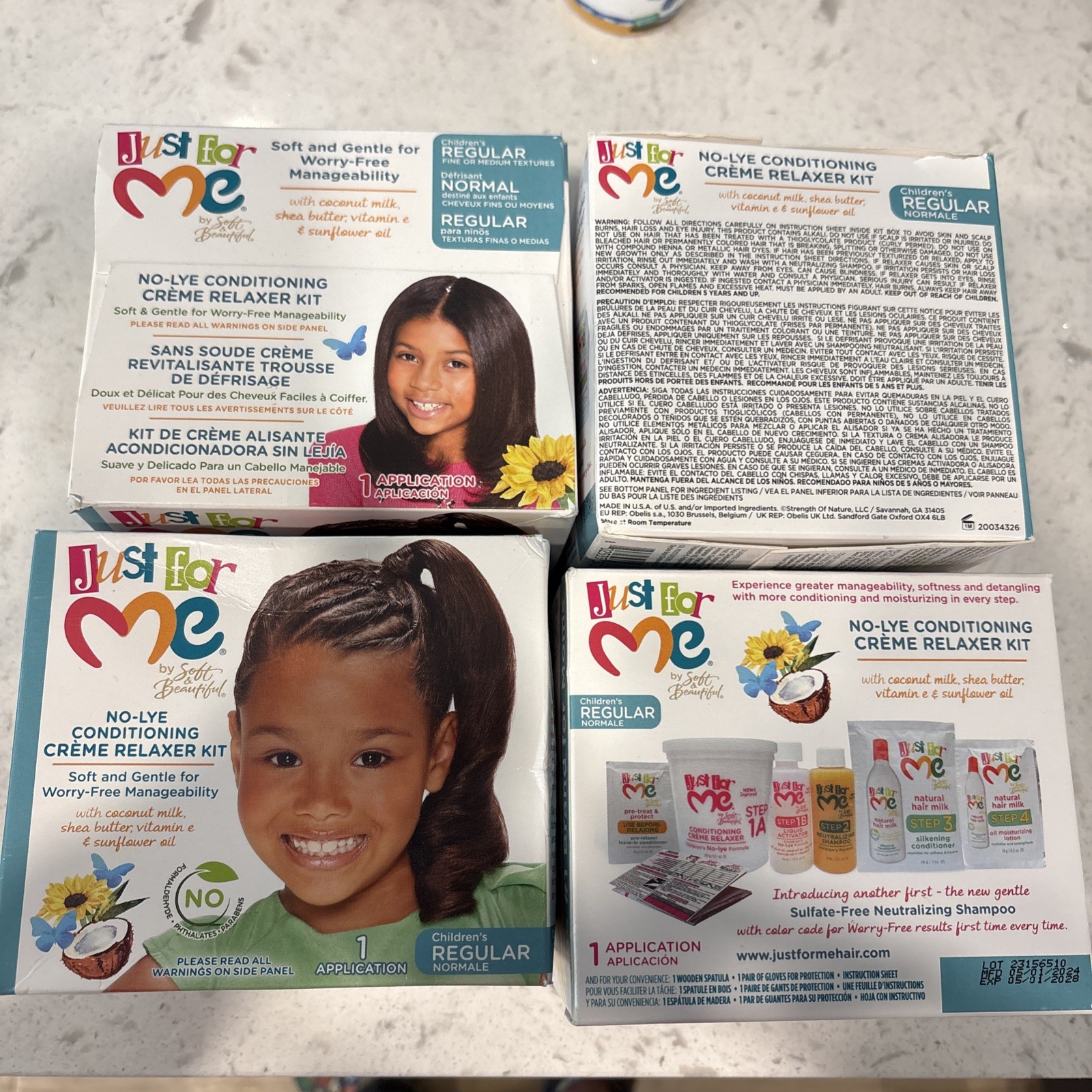 Just For Me Children’s No Lye Conditioner Creme Relaxer Kit-Regular (lot of 4)
