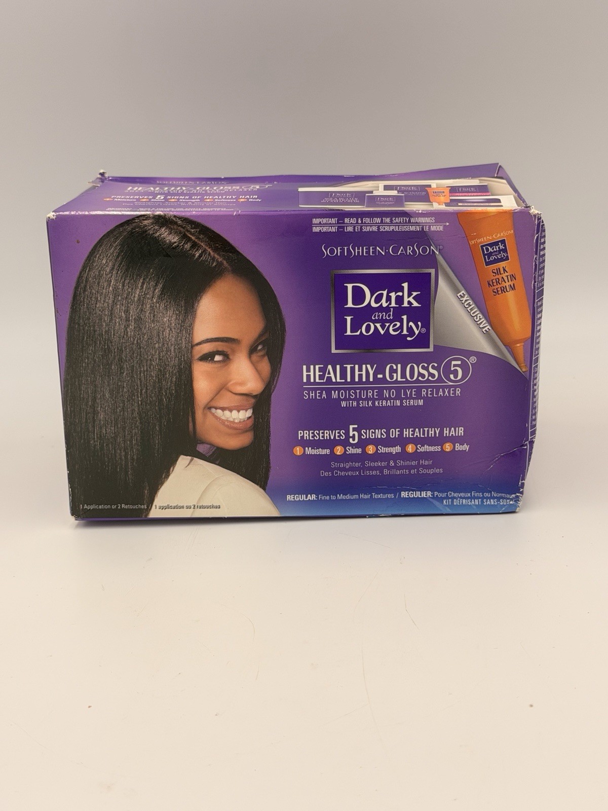 Dark and Lovely Healthy-Gloss 5 No-Lye Hair Relaxer Kit Regular Shea Moisture