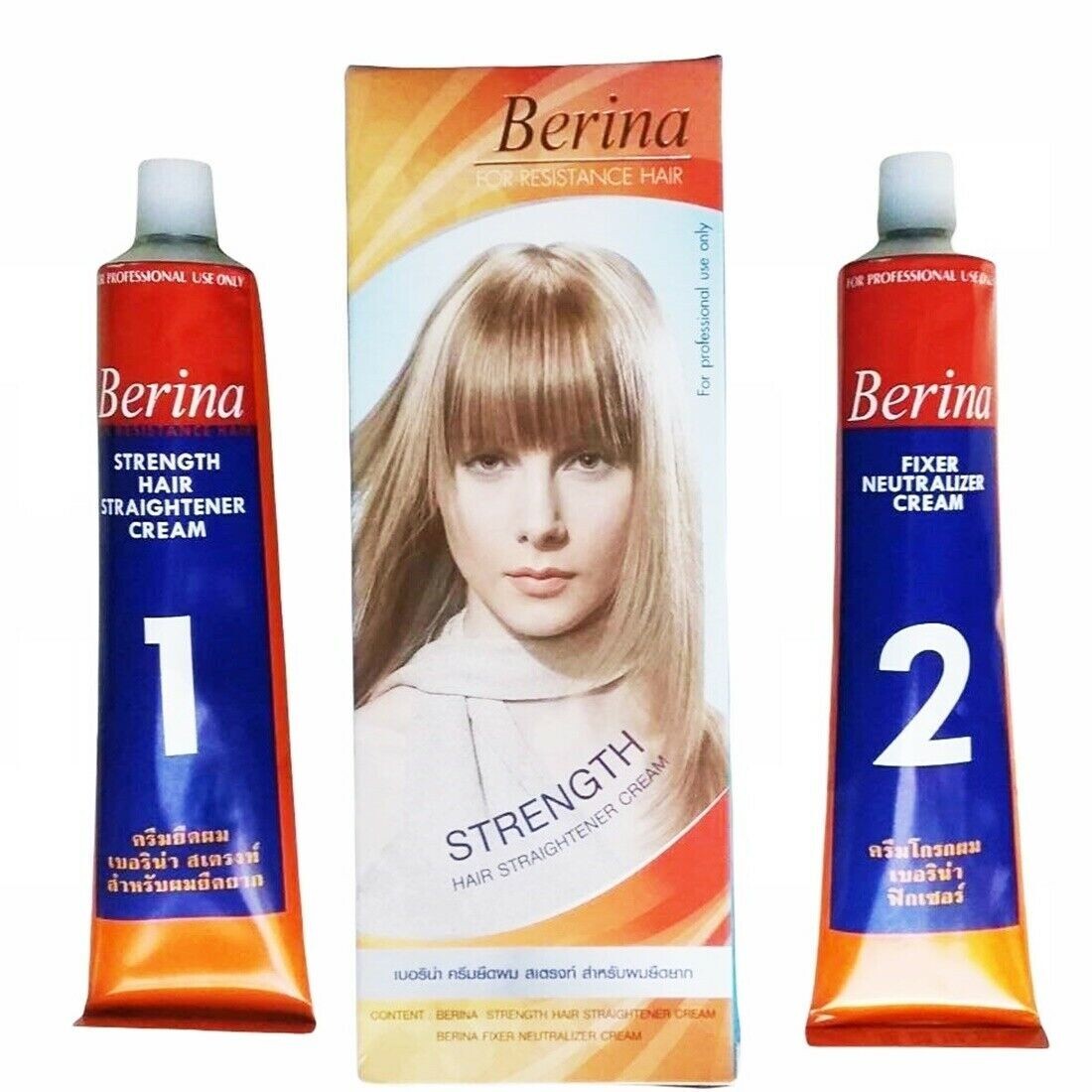 Berina Hair Straightener Cream Plus Neutralizer Straightening Straight Original