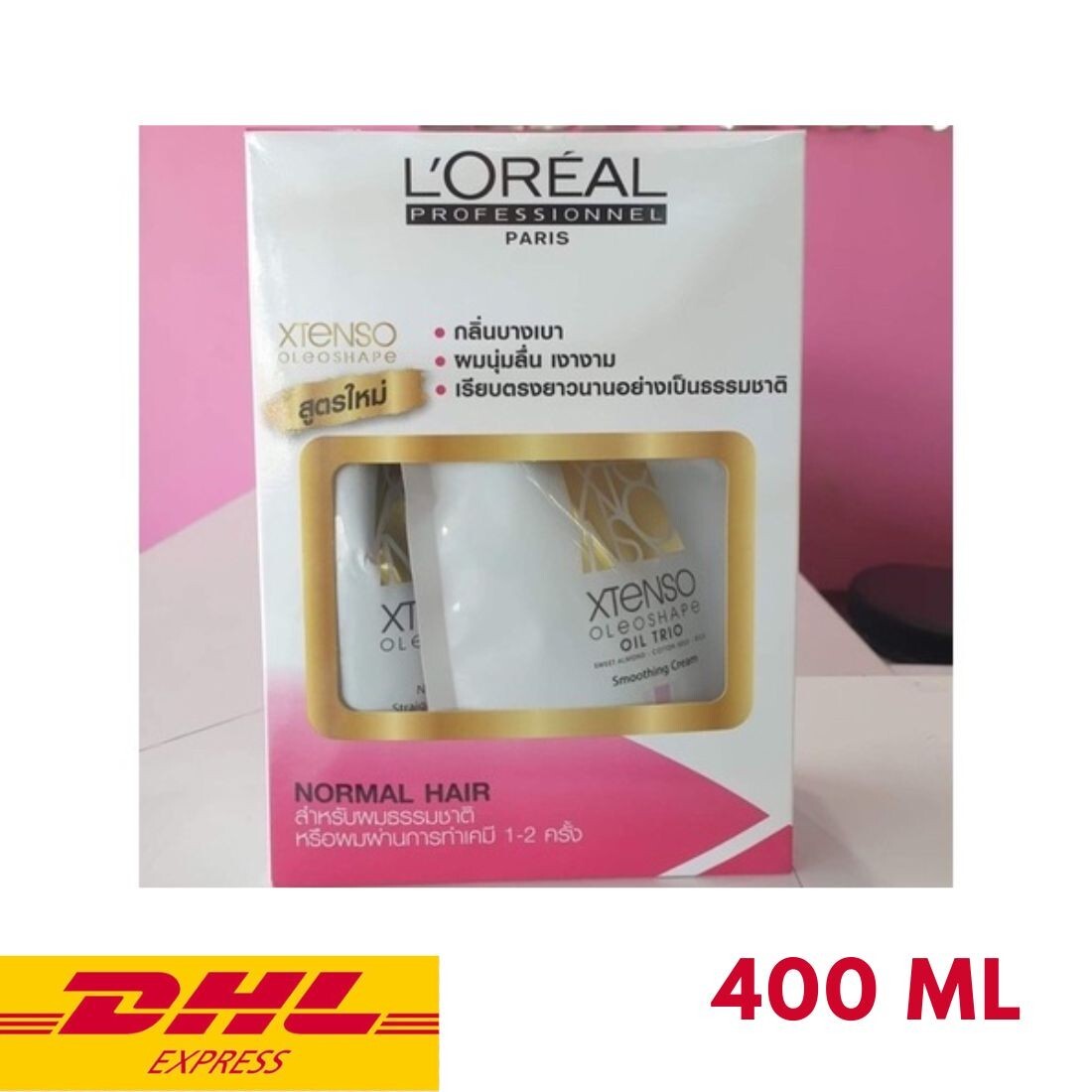 L’Oreal X Tenso Permanent Hair Straightener Kit Normal Hair Pink 400 ml