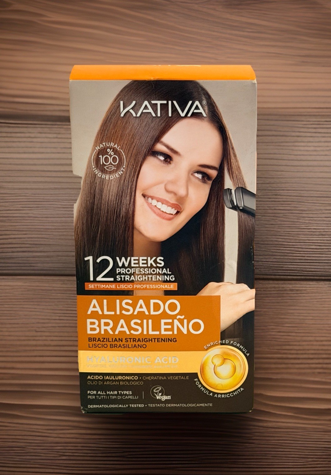 KATIVA Brazilian Keratin Straightening Kit With Potion 4 Heat Protectant Serum