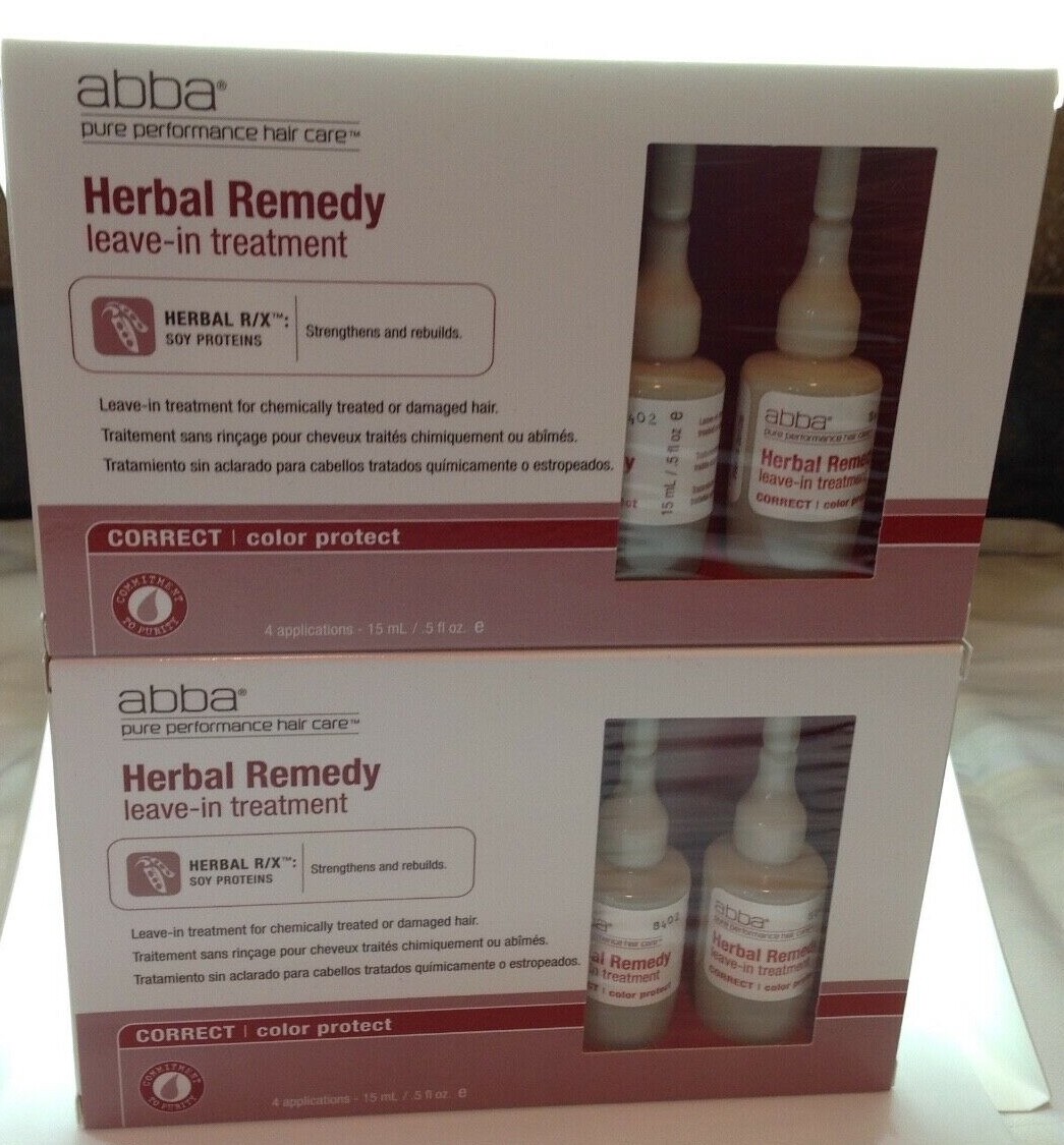 Abba Herbal Remedy Leave-in Treatment Color Protect 4 x 15ml / 5 oz – LOT OF 2