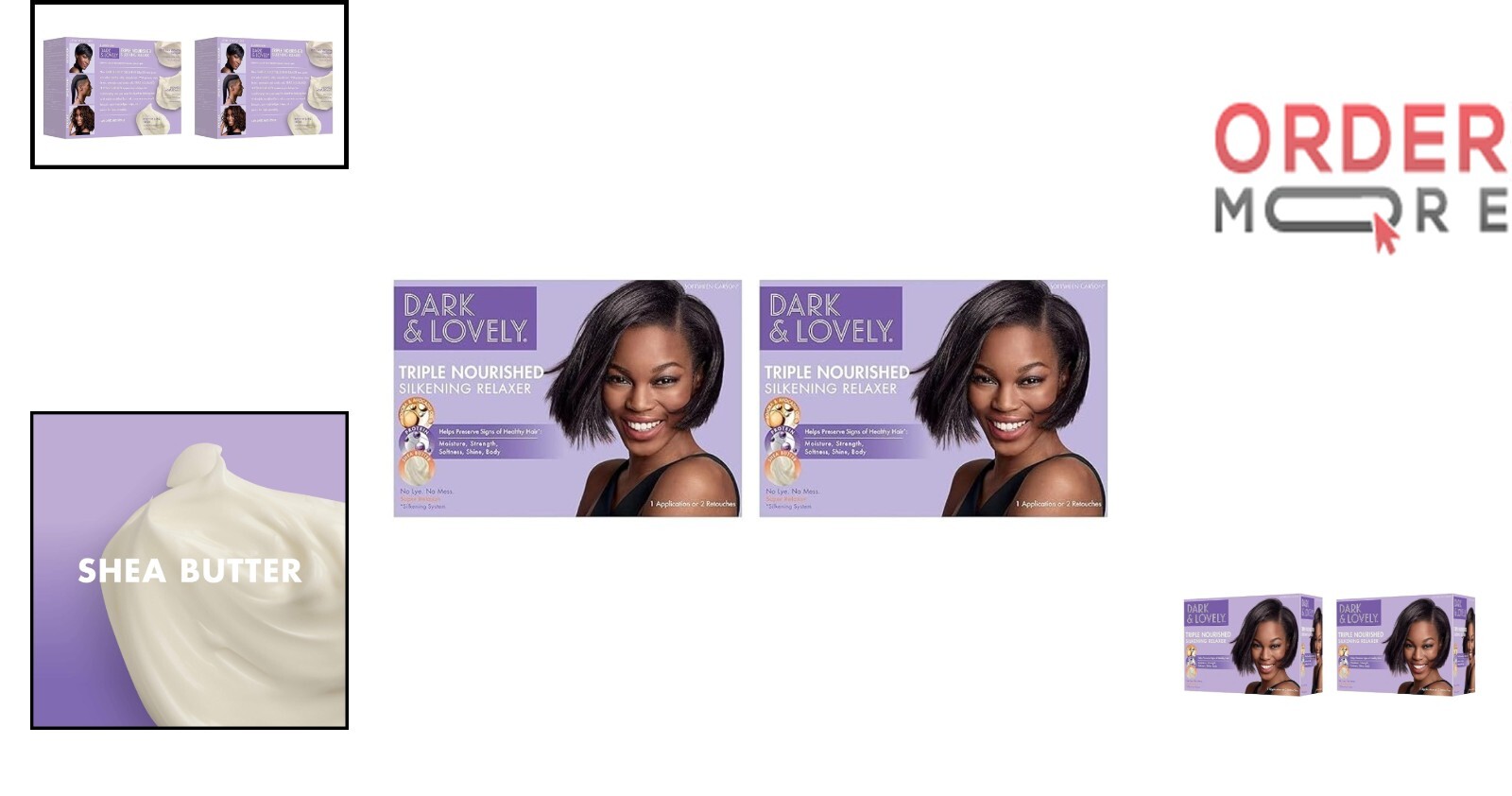 Dark and Lovely Healthy Gloss Moisturizing No-Lye Relaxer Shea Butter 2 Count