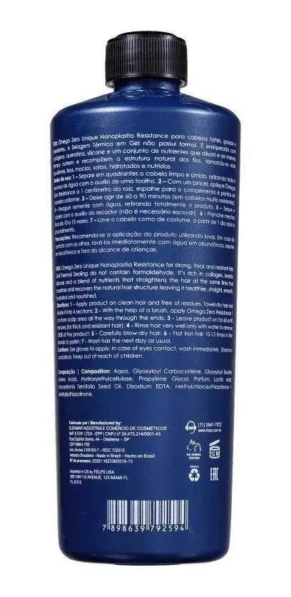 FLPS Omega Zero Resistance Nanoplastia Brazilian Keratin Treatment 500mL