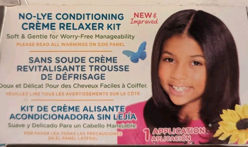 Just For Me No-Lye Conditioning Créme Relaxer Kit Curly Child Hair Care New