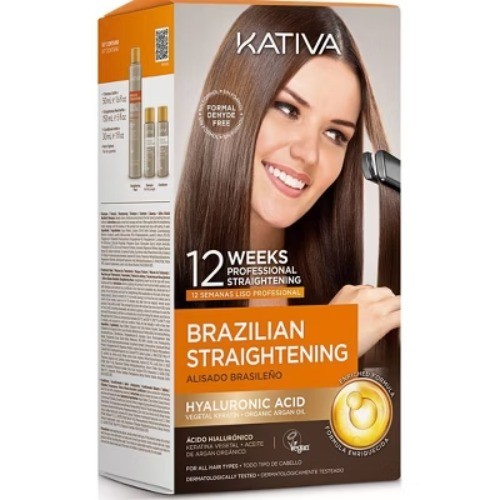 KATIVA Brazilian Straightening Natural Hair Treatment Kit – 3ct