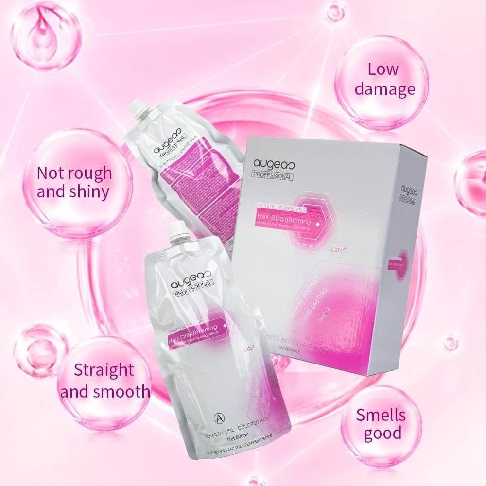 2x800ML Smooth Hair Cream Straightening Hair Cream Hair Straightening Treatment