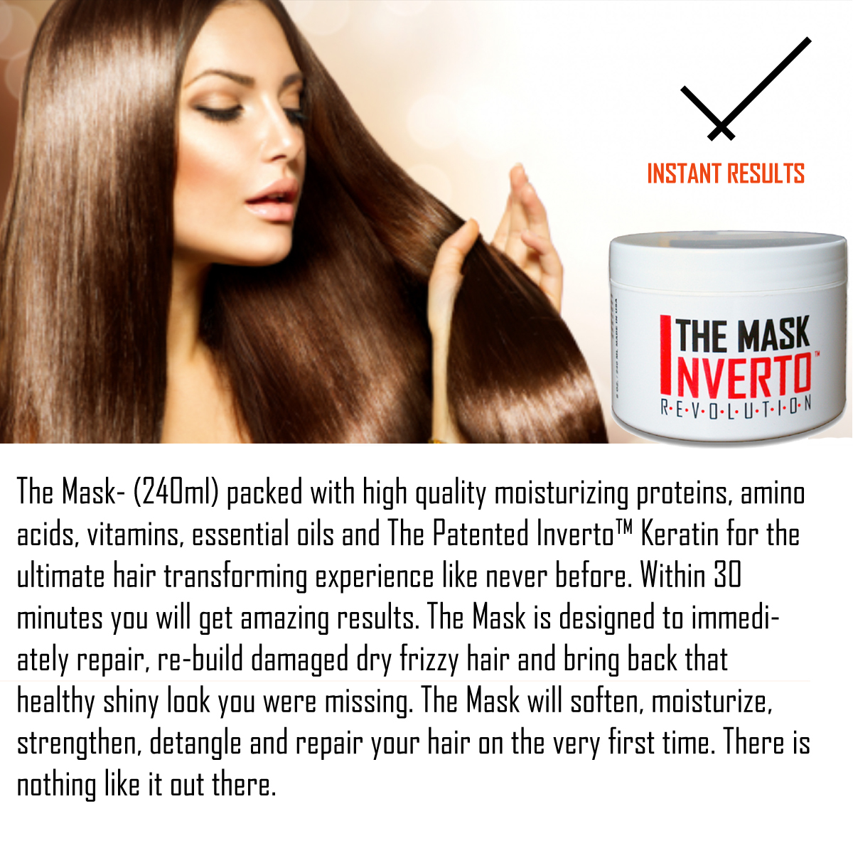 INVERTO Keratin Mask Treatment Instant Damage Repair Hair Infusion VOTED best US