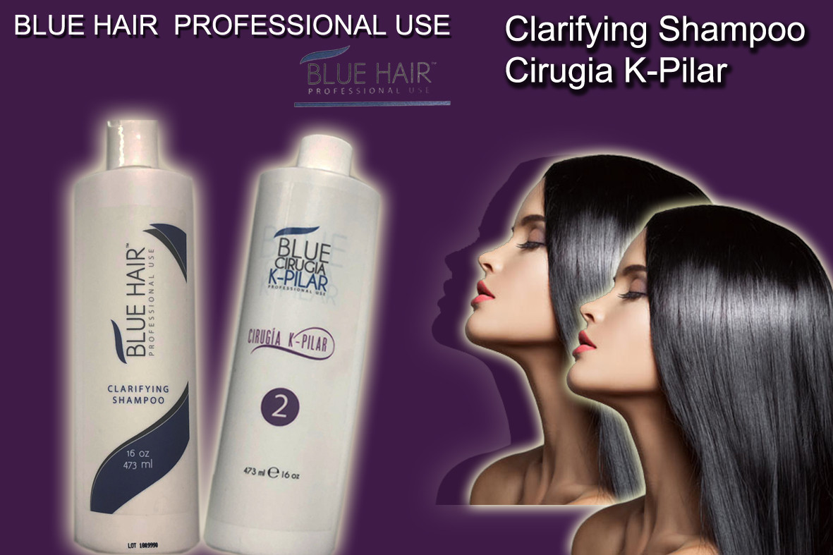 BLUE HAIR PROFESSIONAL USE Clarifying Shampoo Blue Cirugia K-Pilar 473 ml 16 OZ