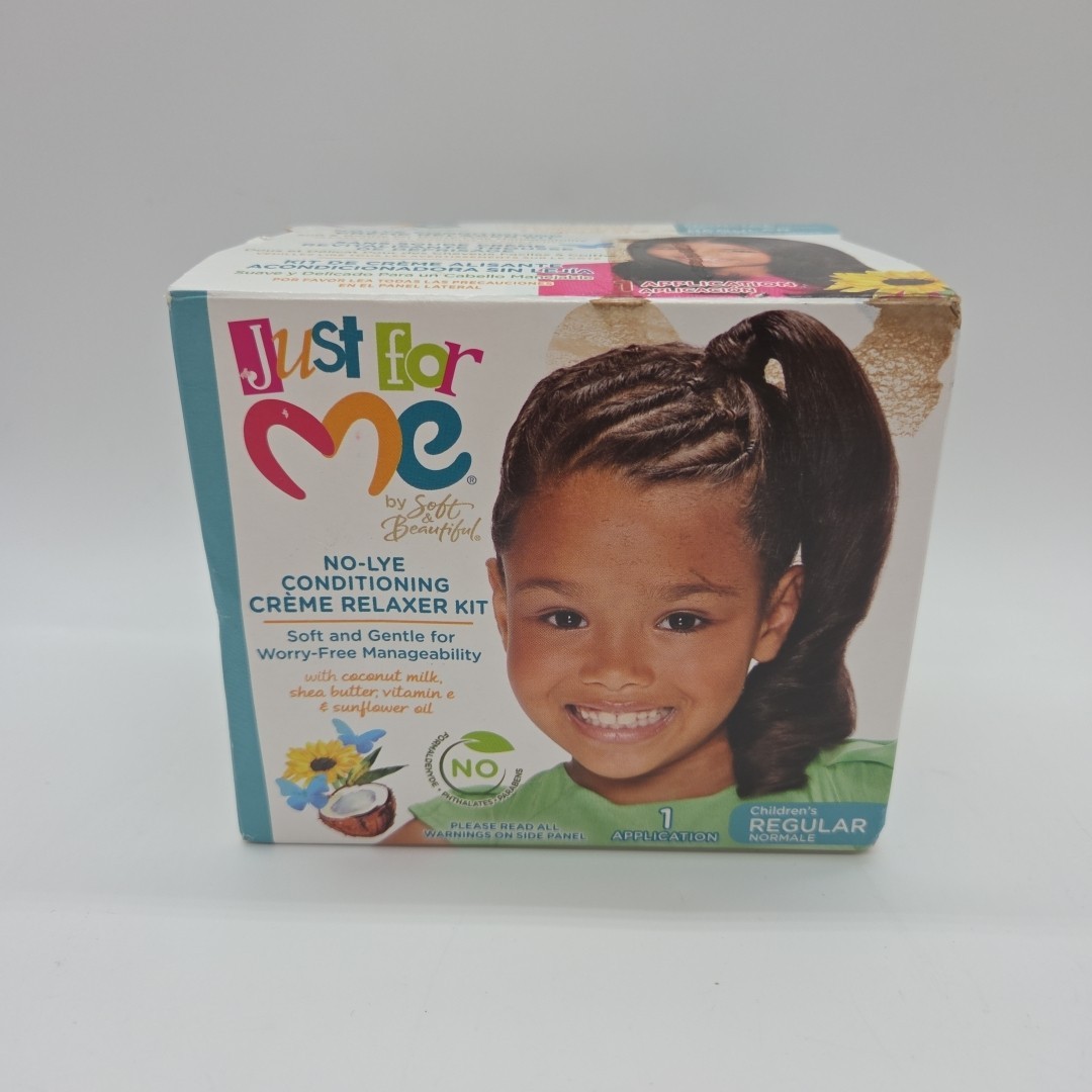Lot Of 2 Just For Me No Lye Conditioner Creme Relaxer Kit Children’s Regular