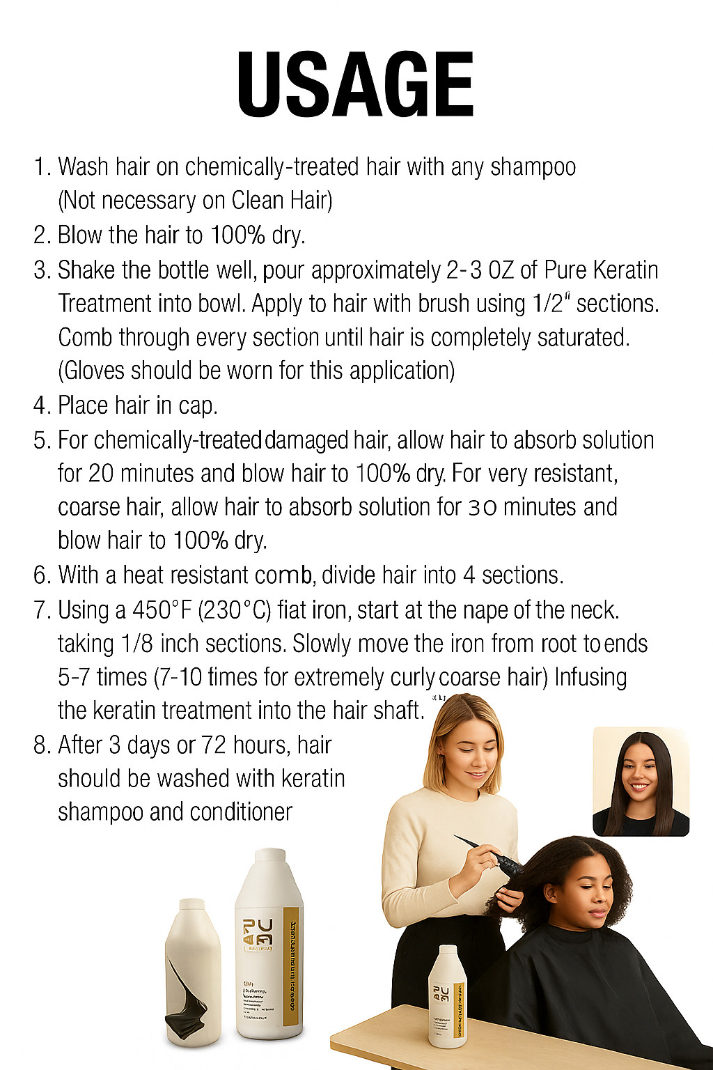 Pure Keratin Professional Hair Treatment, 33 Fl oz, 1000 ml