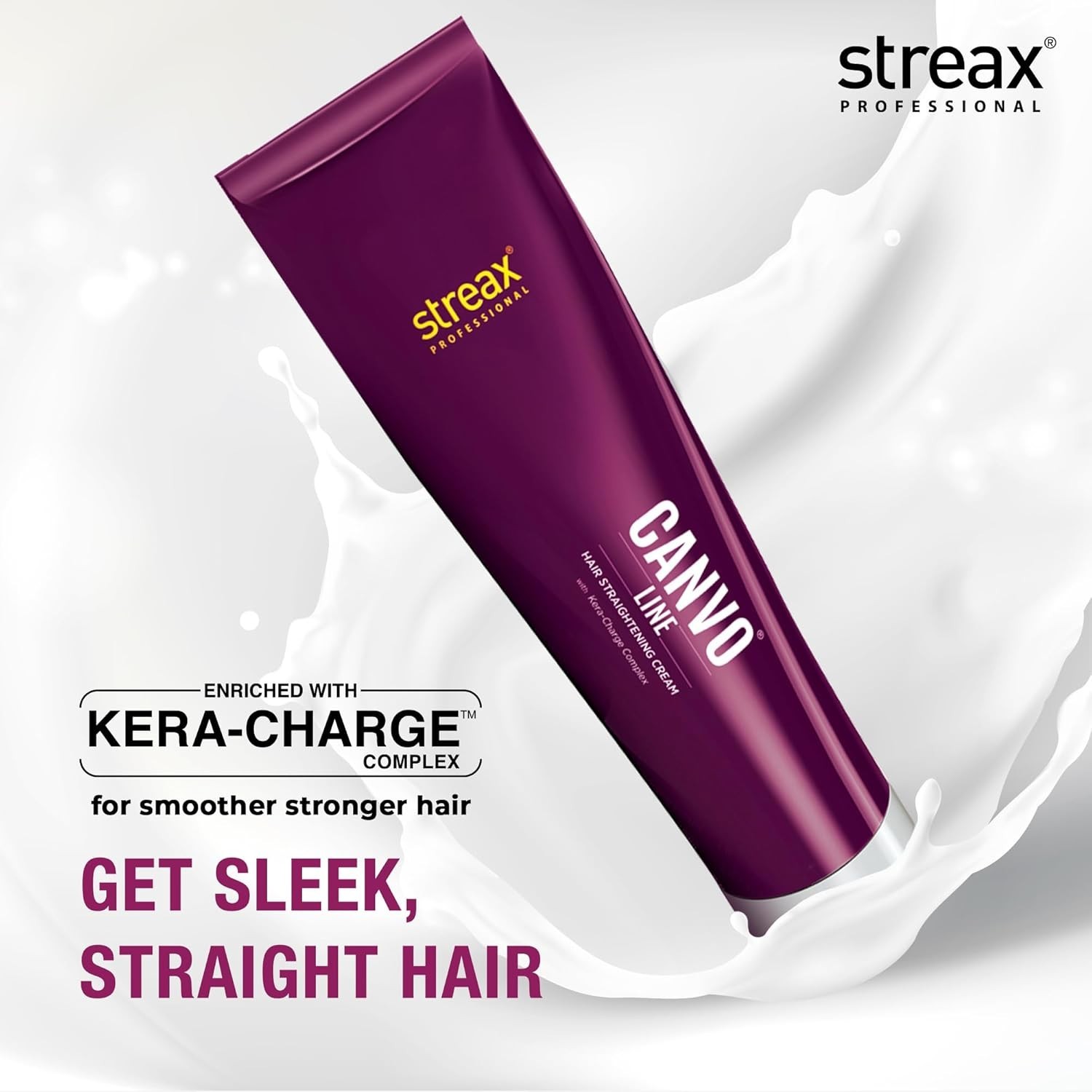 Streax Canvoline Straightening Cream | Mild | Smooth, Straight Hair 160gm