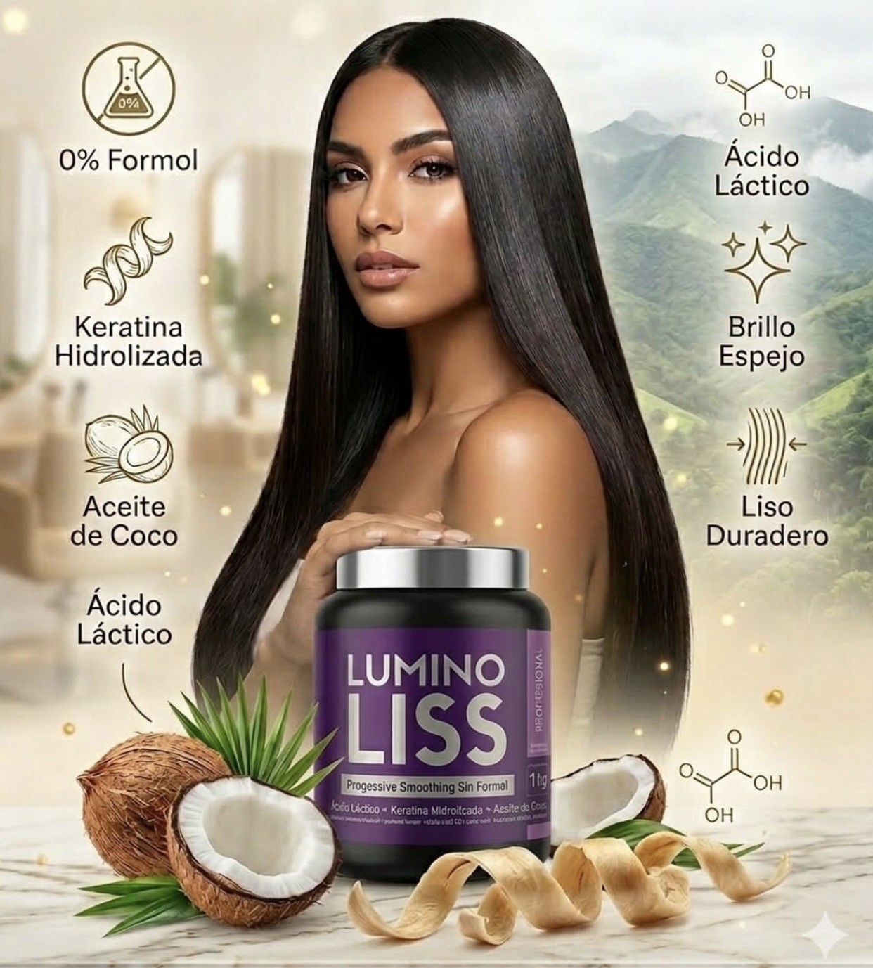 Adriano Cosmetics Lumino Liss Keratin Smoothing Treatment for All Hair Types
