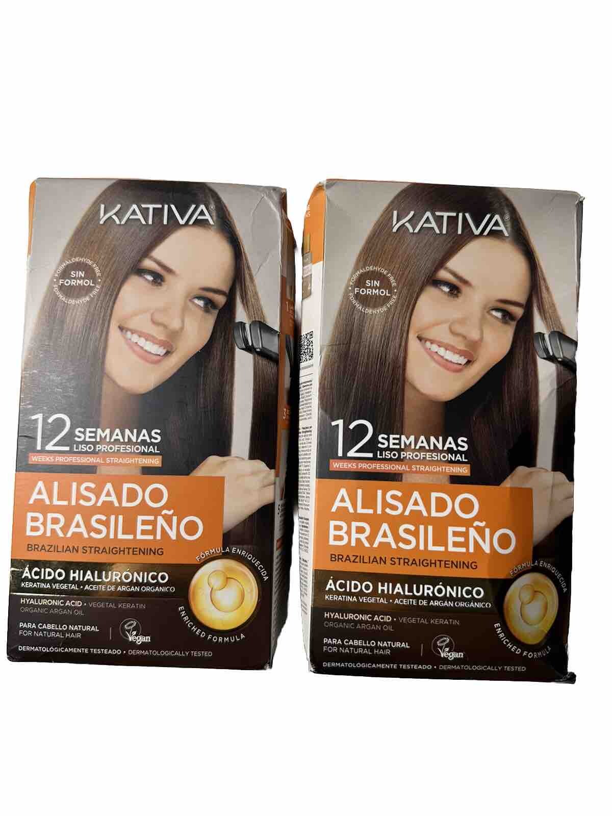2 Pack – Kativa Brazilian Straightening Kit, 12 Weeks of Home Use Professional