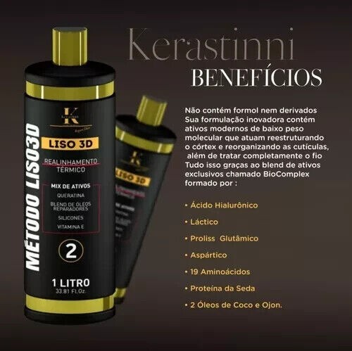 Kerastinni Metodo Liso 3D Progressive Realinhamento termico kit Brazil..