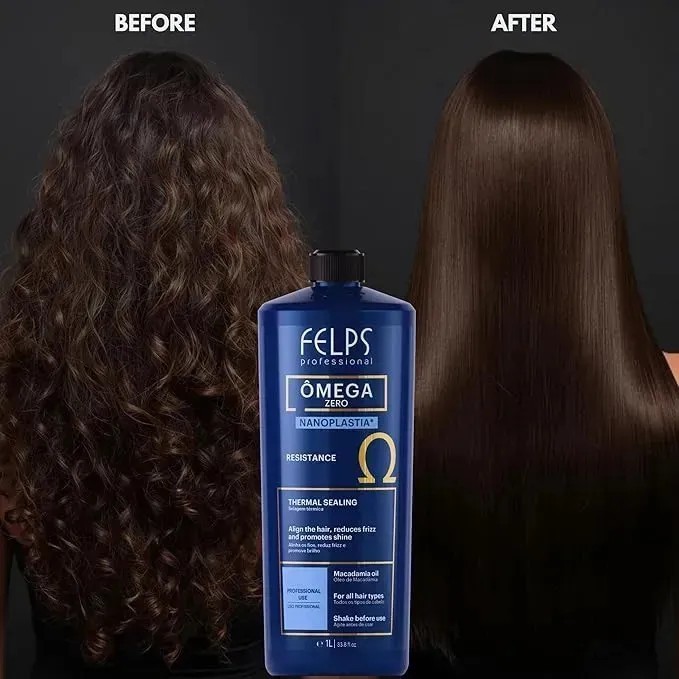 Felps Omega Zero Resistance Professional Brazilian Keratin Treatment|Sealant 1L