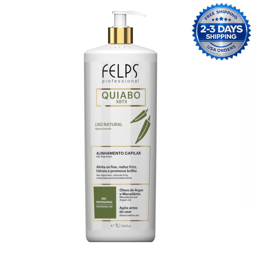 Felps Okra Quiabo Brazilian Keratin Hair Straightening Treatment 1L