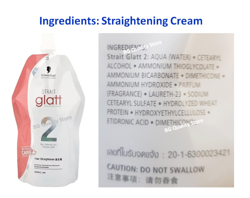 Glatt Hair Straightening Cream 400ml 2 Formula For Colored Porous Sensitize Hair