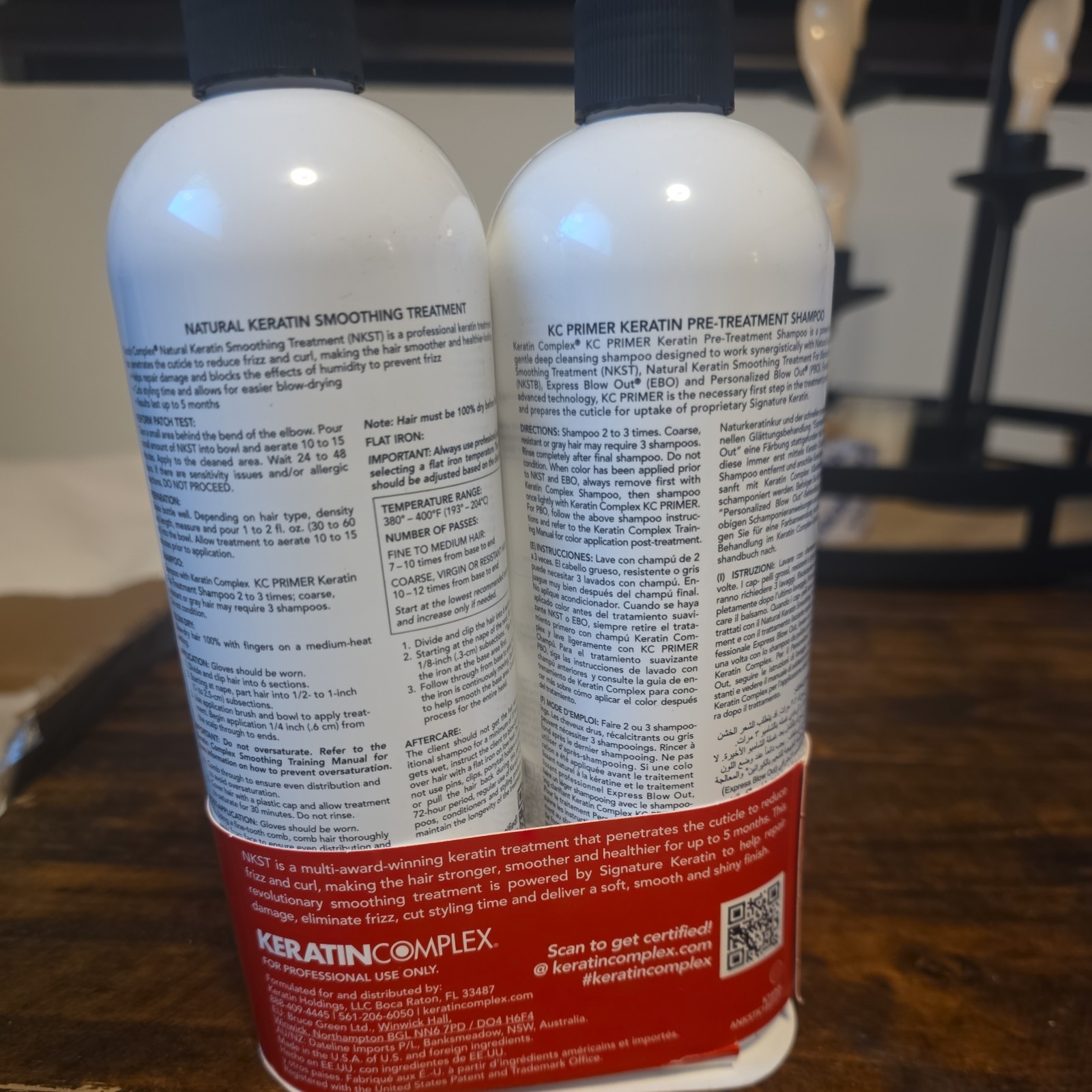 Keratin Complex KC Primer Shampoo + NKST Keratin Smoothing Treatment Set 16 oz