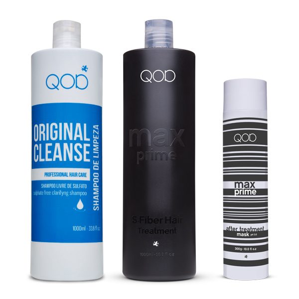 QOD MAX PRIME Brazilian Keratin Blow Dry Treatment Formaldehyde Free 250+300+100