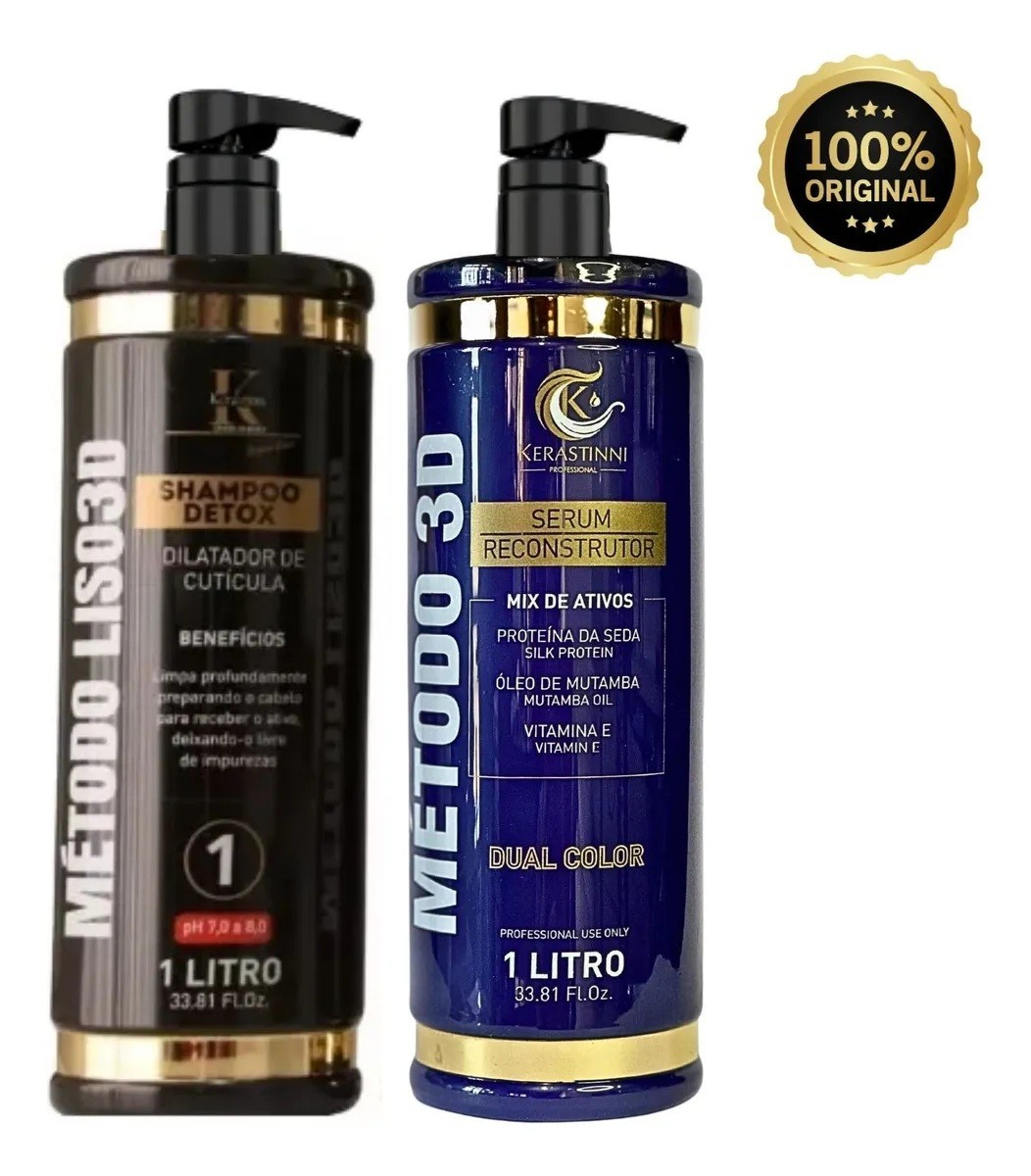 Kerastinni Keratin Liso 3d Method Set Shampoo Detox + Reducer – 33.8oz