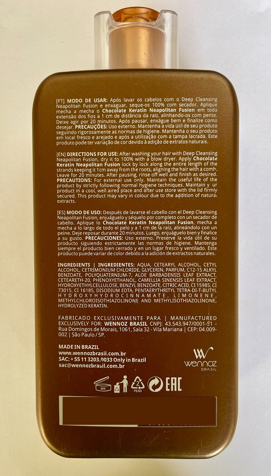 Wennoz Chocolate Keratin 2 x 33.8 Fl.Oz – Honma Tokyo