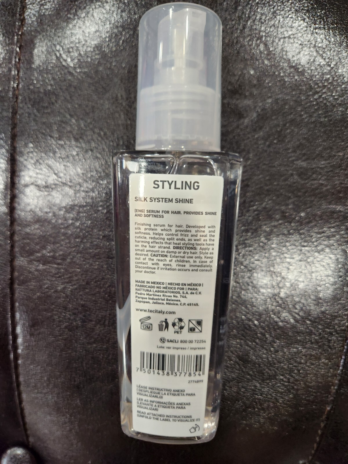 NEW TEC ITALY SILK SYSTEM SHINE STYLING SERUM FOR HAIR 4.22 FL OZ 125 ML.