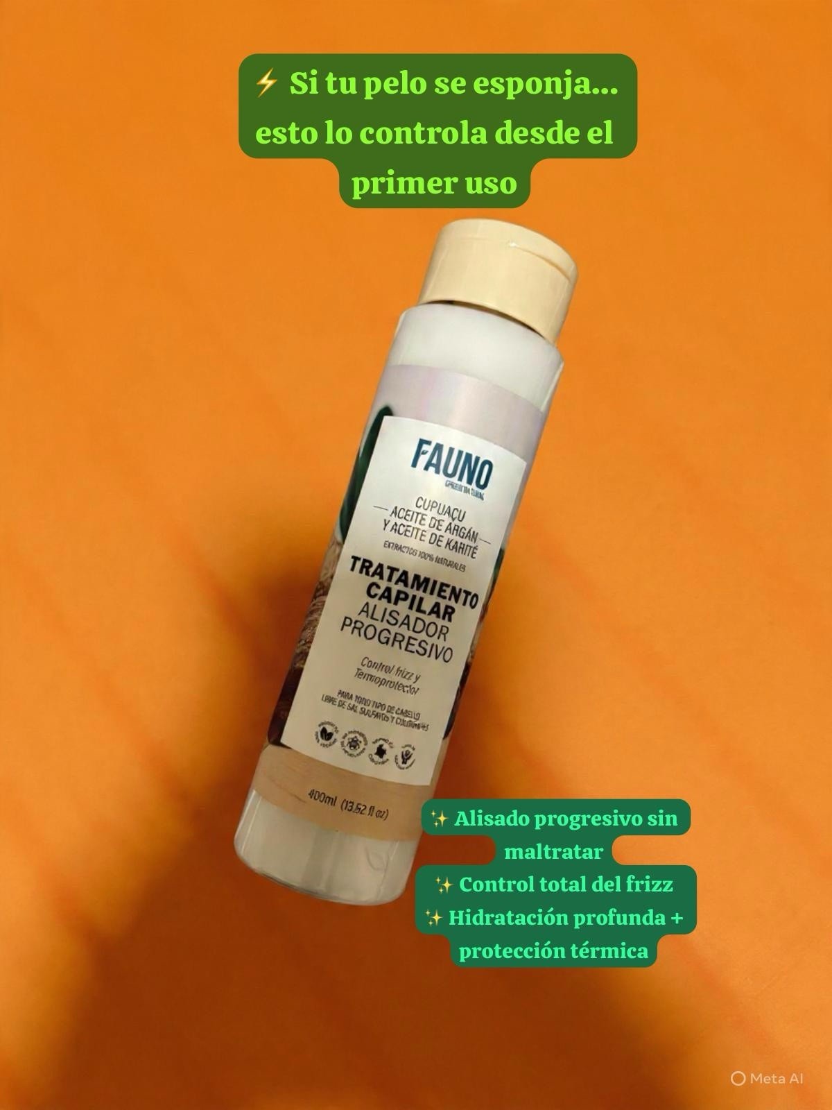 Fauno Keratin Treatment Cream 400ml Cupuacu Argan Oil Shea Butter Anti-Frizz