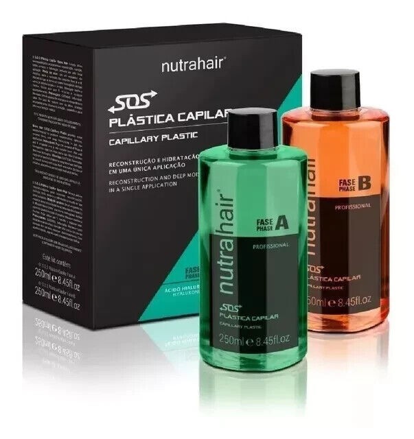 NUTRAHAIR SOS PLÁSTIC HAIR KIT, PHASE A and B 2 X 250ML FRIZZ REDUCTION
