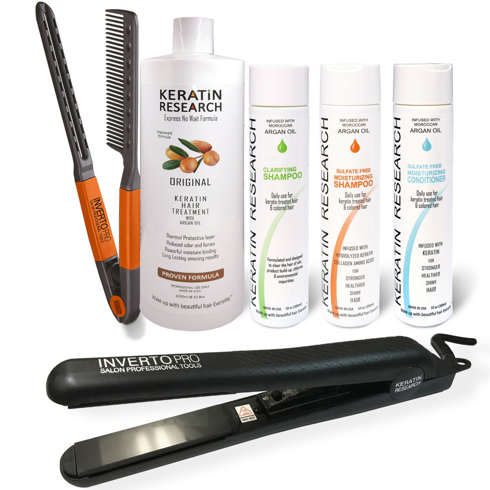 Keratin Hair Blowout Keratin Treatment Kit 1000ml XL SET 4 Bottles with TOOLS
