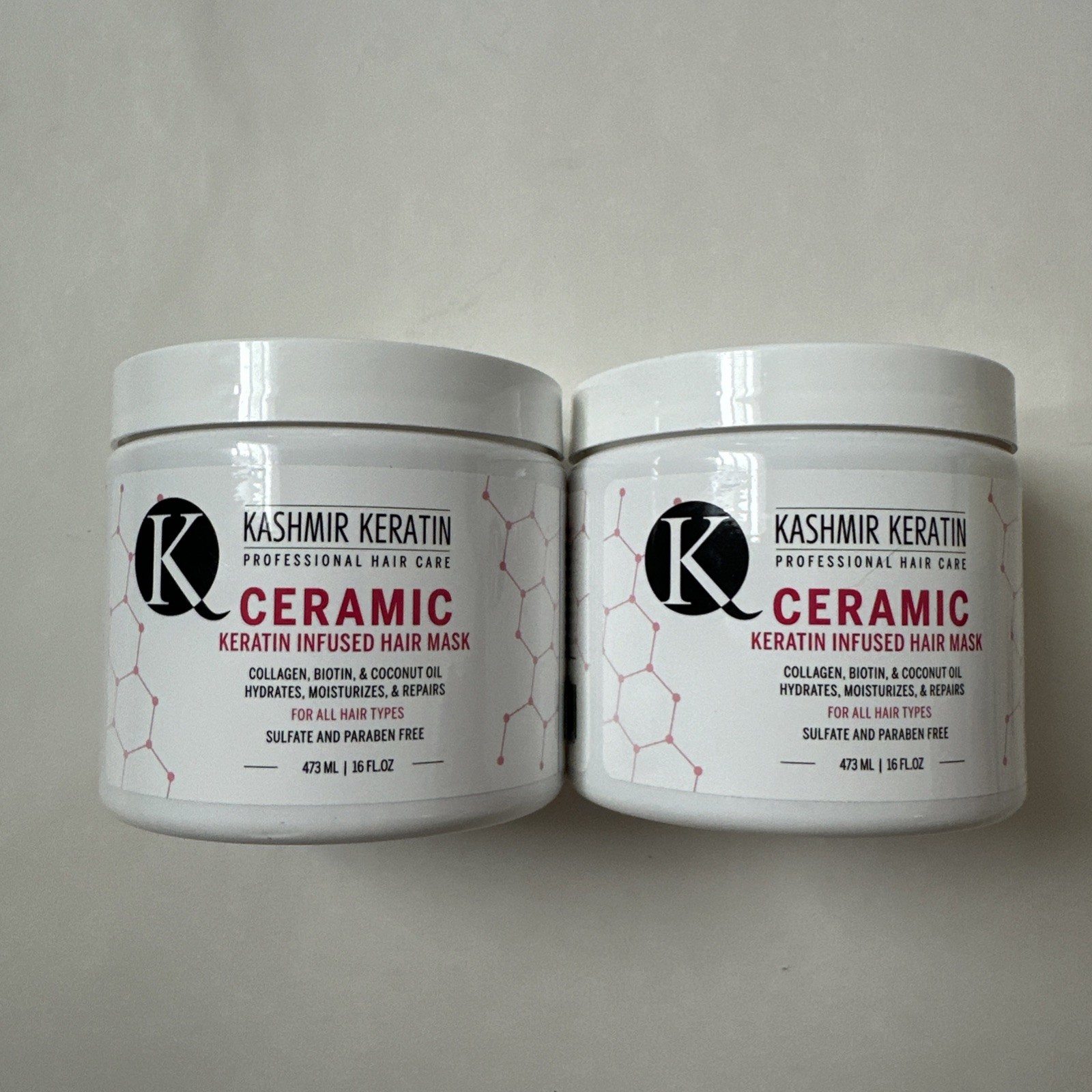 (2) Kashmir Keratin Hair Mask Ceramic Keratin Infused Mask 16 fl.oz