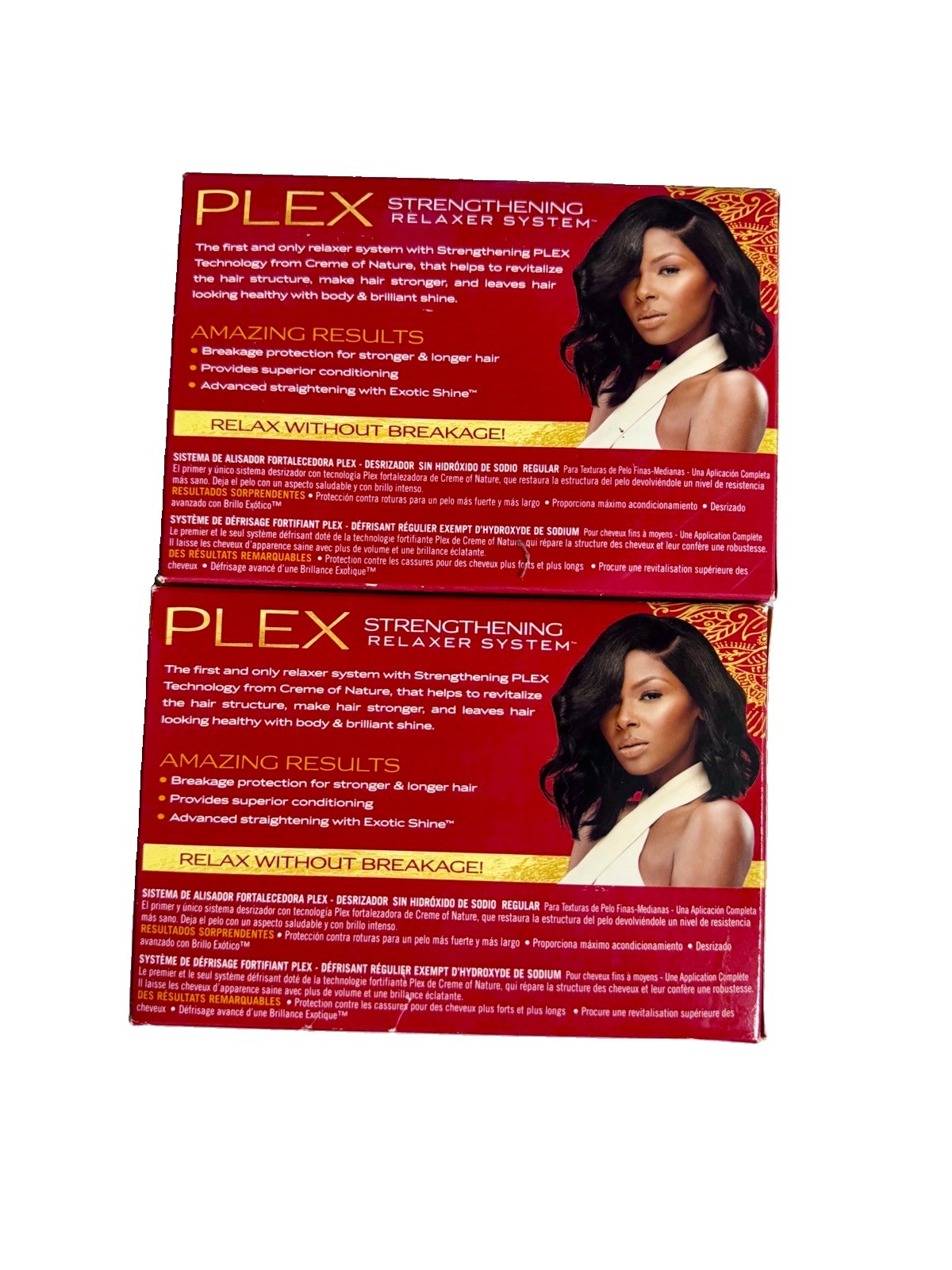 2x Creme of Nature Argan Oil Plex Strengthening Relaxer System No Lye Regular