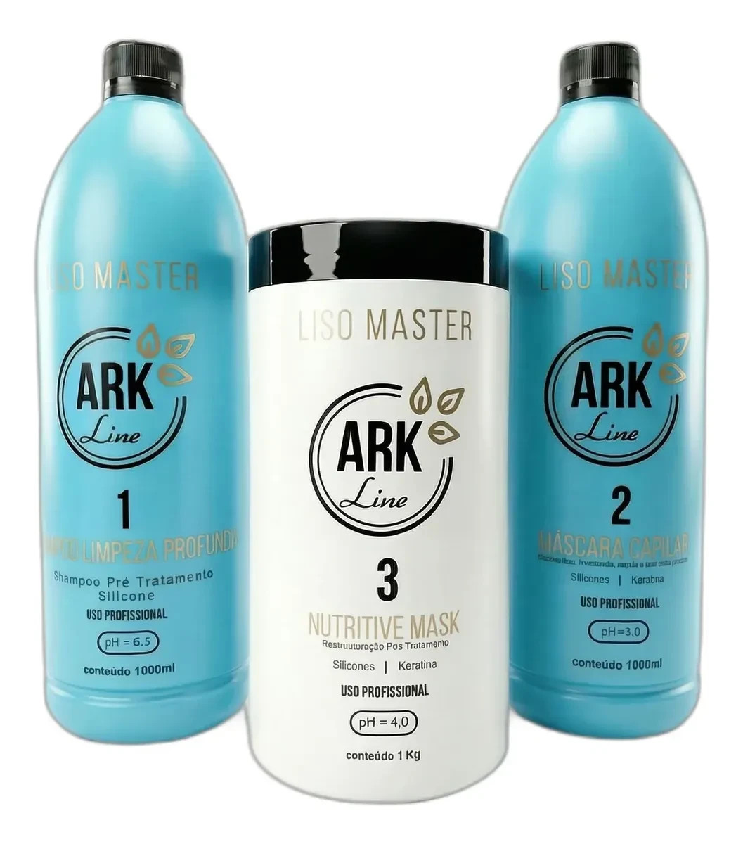 Smooth Master Kit, Shampoo + Treatment Mask + Nourishing Mask ARK LINE 2x1L+1Kg