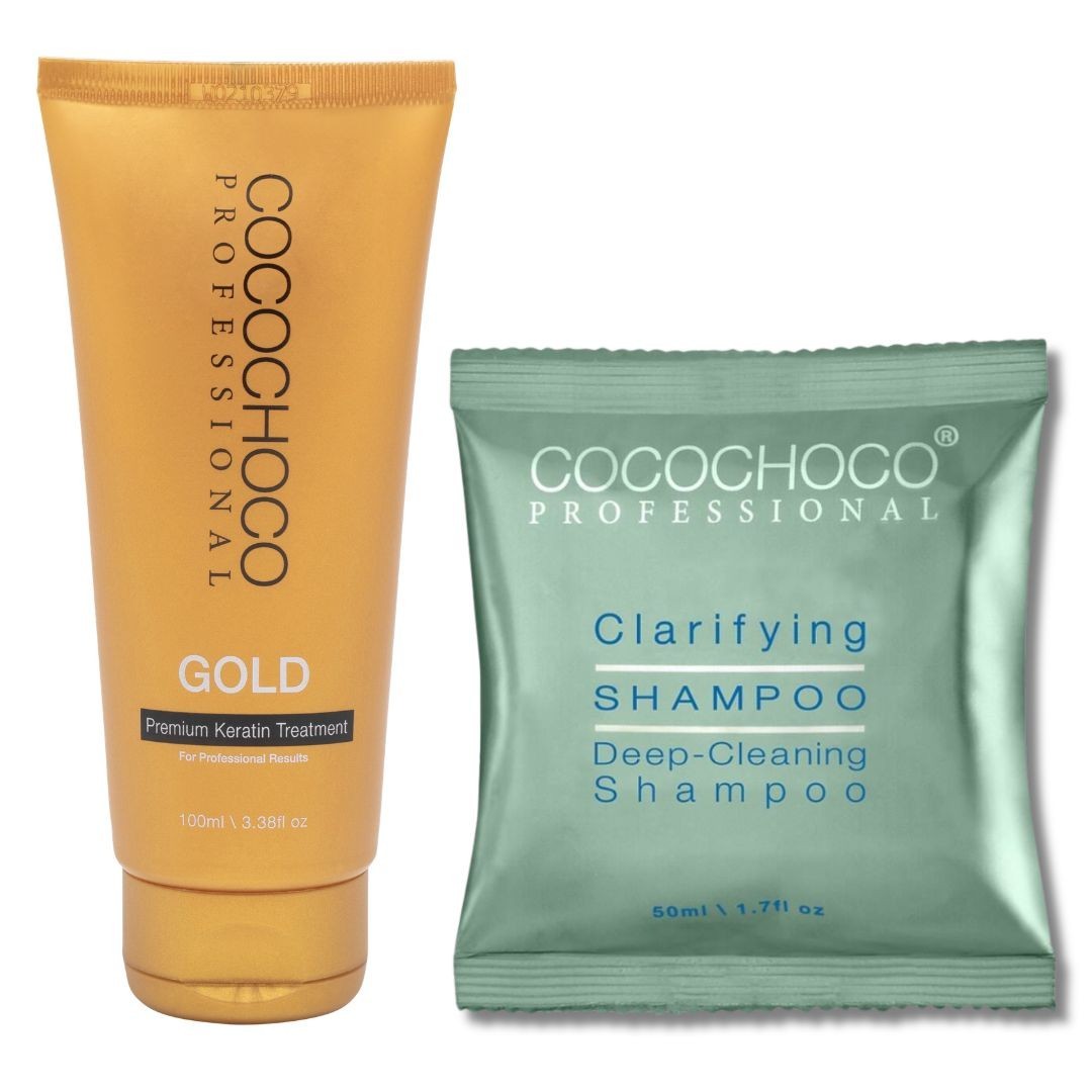 Cocochoco Gold Brazilian Keratin Hair Straightening Treatment 100ml Set + Sha…