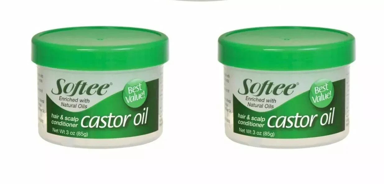 new 2 Pack Softee Castor Oil Daily Hair Dress Hair & Scalp Conditioner 3 oz