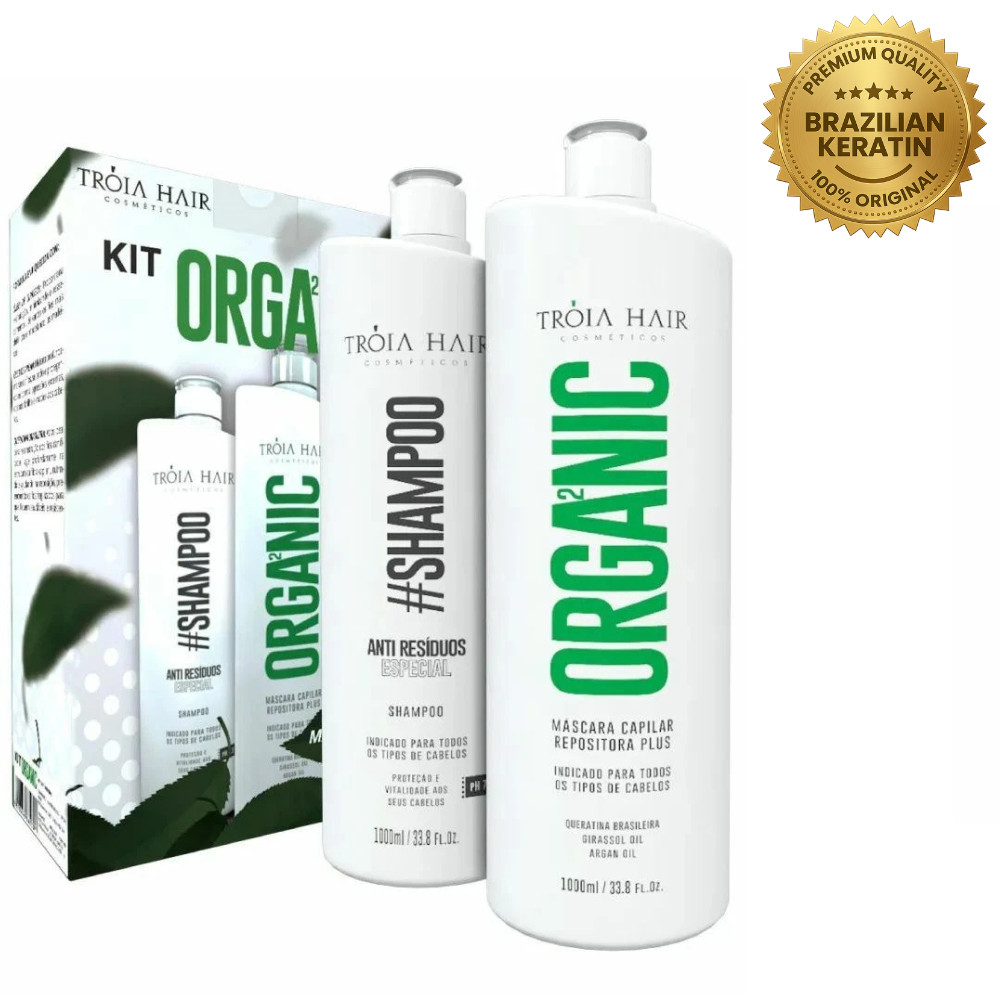 Troia Hair Organic Brazilian Keratin Hair Straightening Treatment 2L