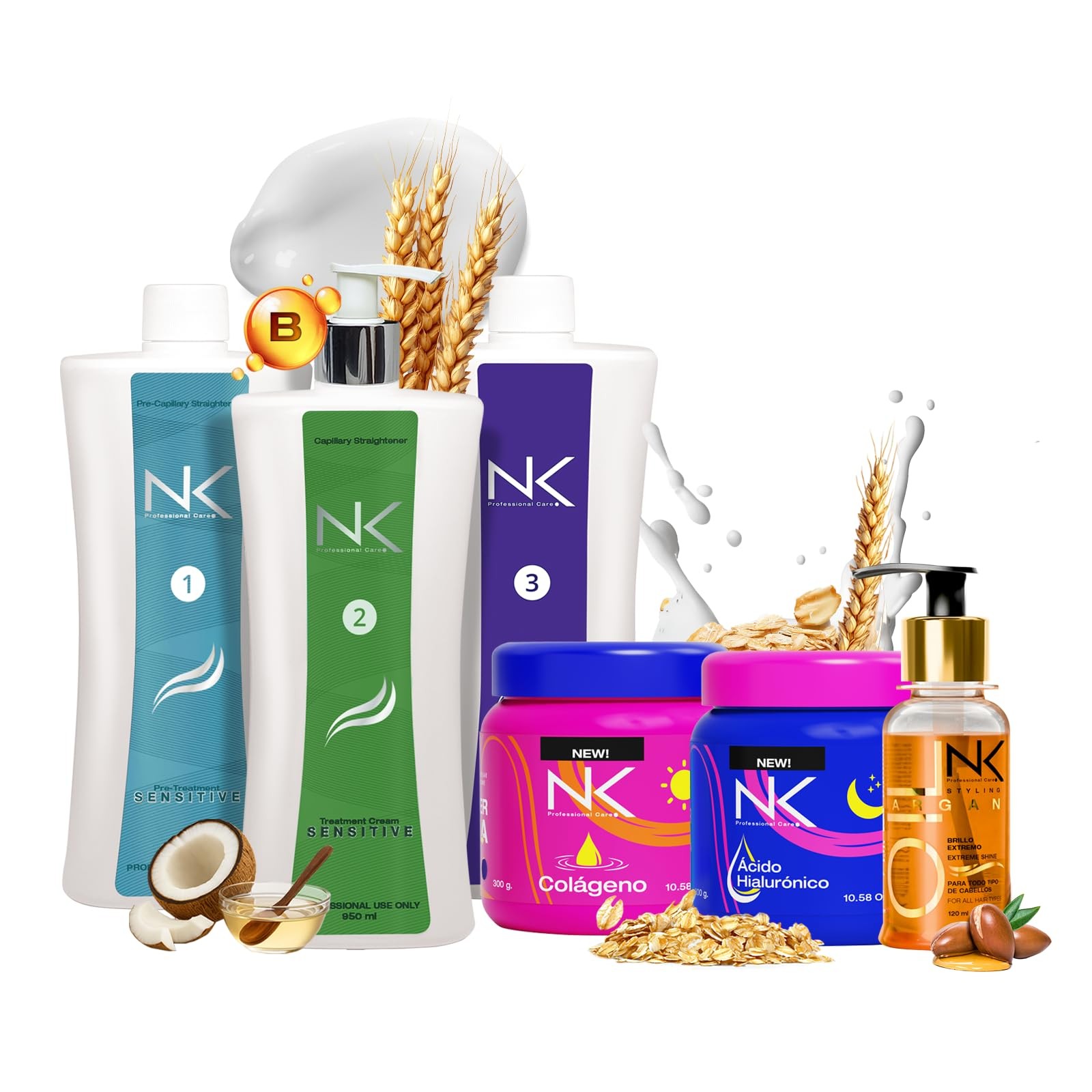 NK Sensitive Hair Straightening Treatment Vegan Formaldehyde Free. Kit
