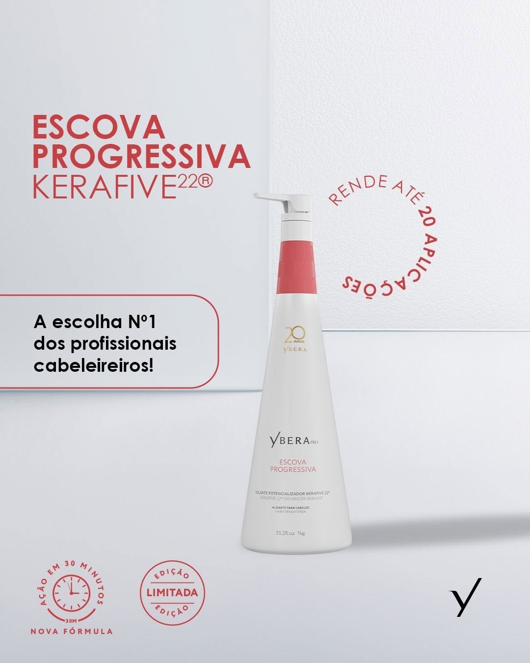 Ybera Kerafive 22® Brazilian Keratin Treatment | Enhancer Sealant 1kg/35.2 fl.oz