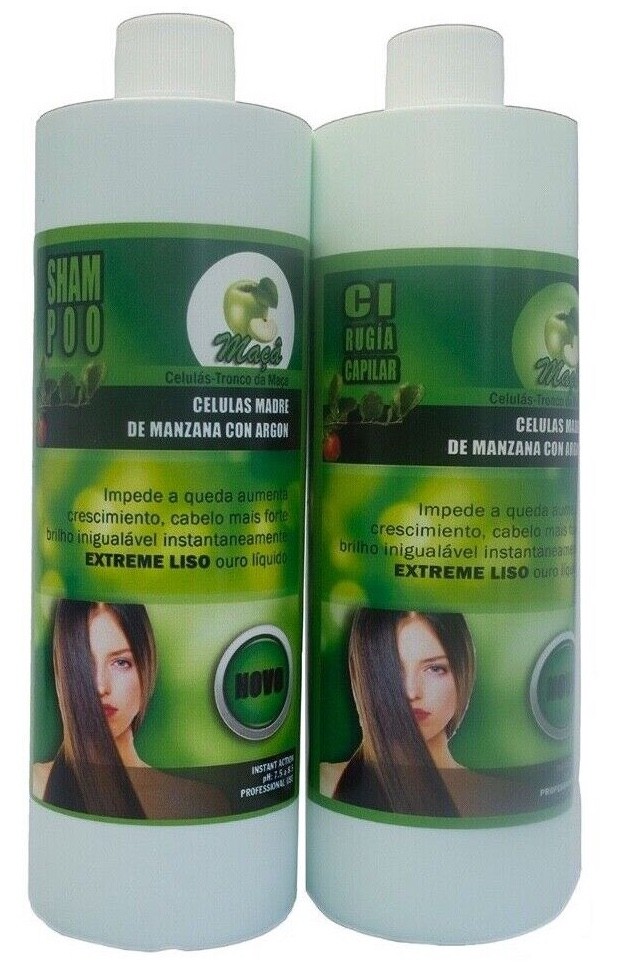 Cirugia Capilar Celulas Madres De Manzana Keratina De Chocolate Combo 1 litro