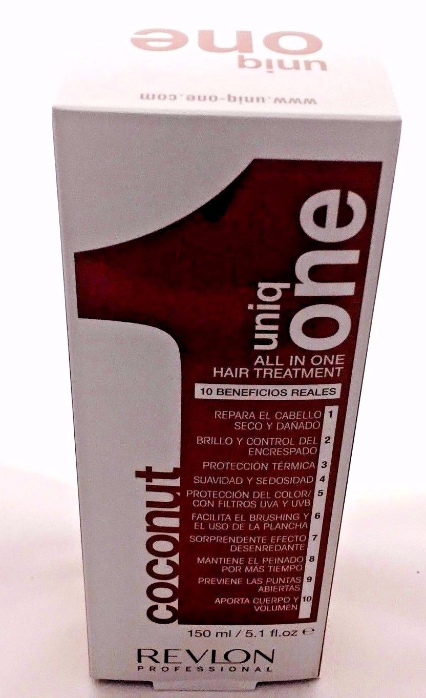 UNIQ 1 COCONUT 5.1OZ 2PC 10 BENEFITS. REPAIR,SHINE,PROTECT,SMOOTH,BODY,UVA,UVB