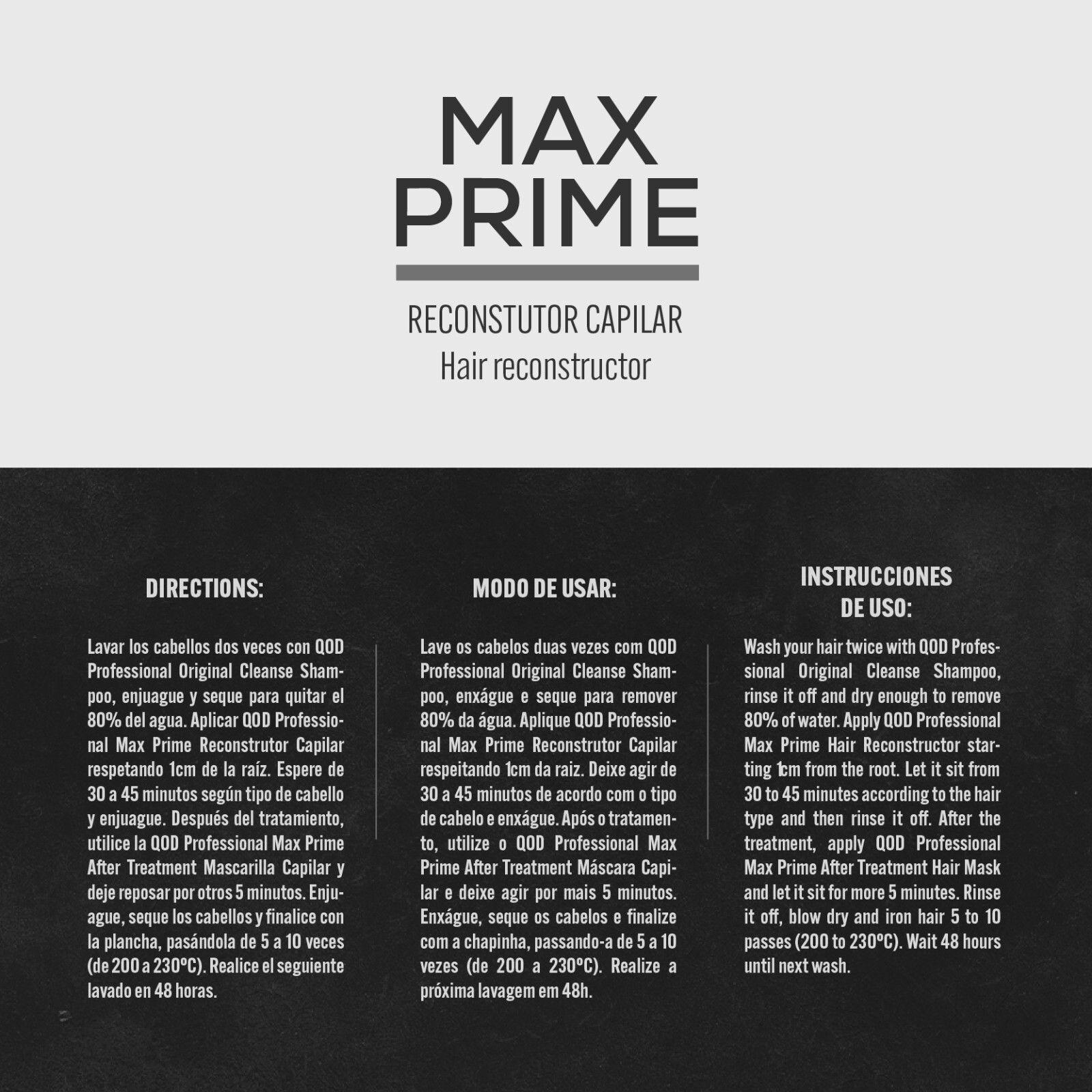 QOD PRO 2 UNITS OF MAX PRIME 50%OFF IN 2ND BOTTLE – BRAZILIAN KERATINE TREATMENT