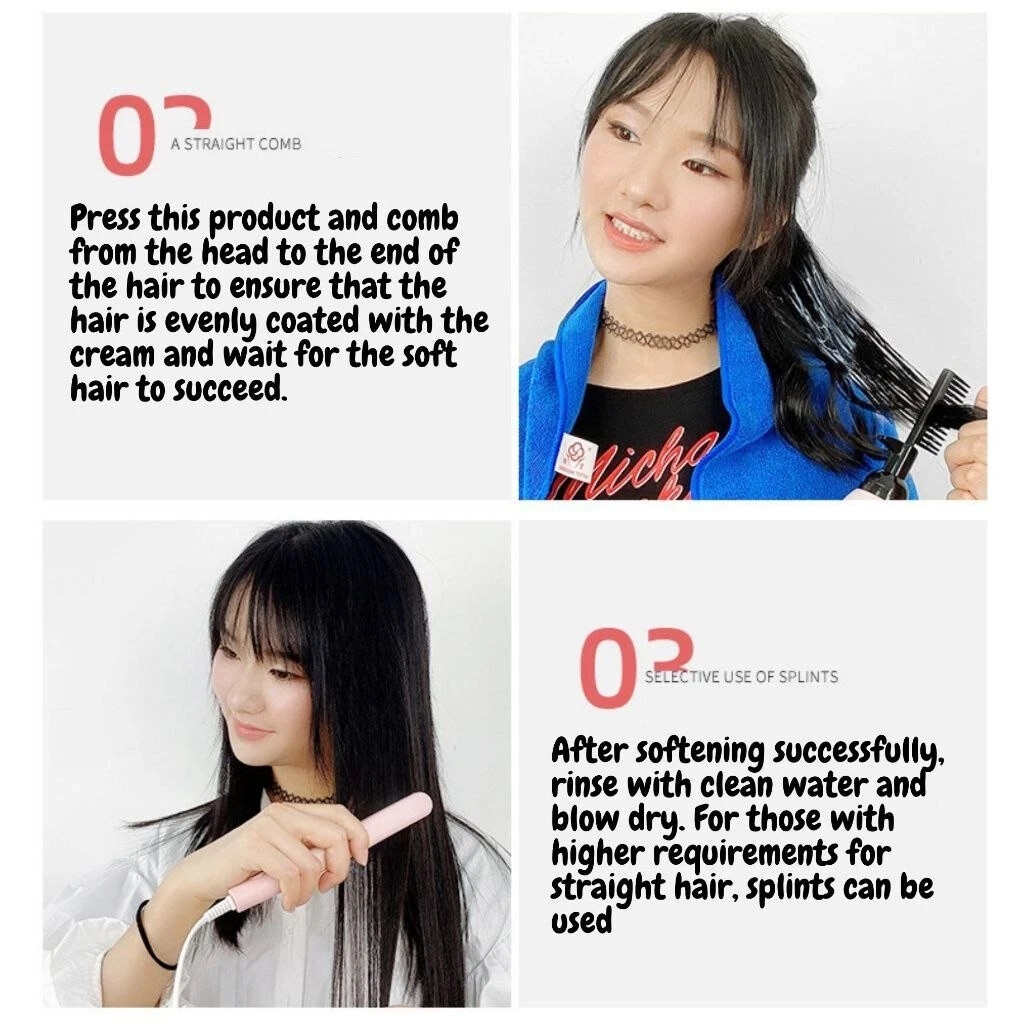 Jaseu DIY Hair Treatment Straightener Rebonding Straightening Cream 240ml 1x set