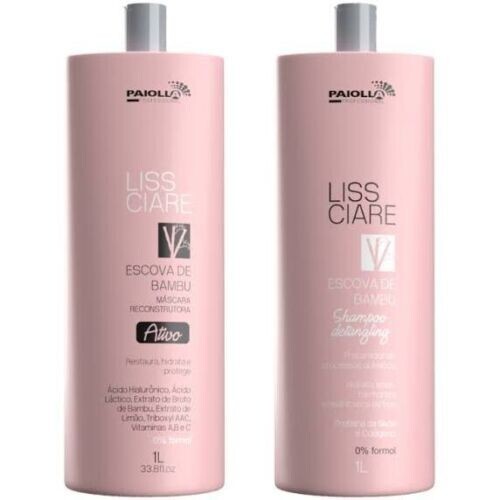 Kit Paiolla Progressive Brush Bamboo Liss Ciare Without Formaldehyde 2x1L/34Oz