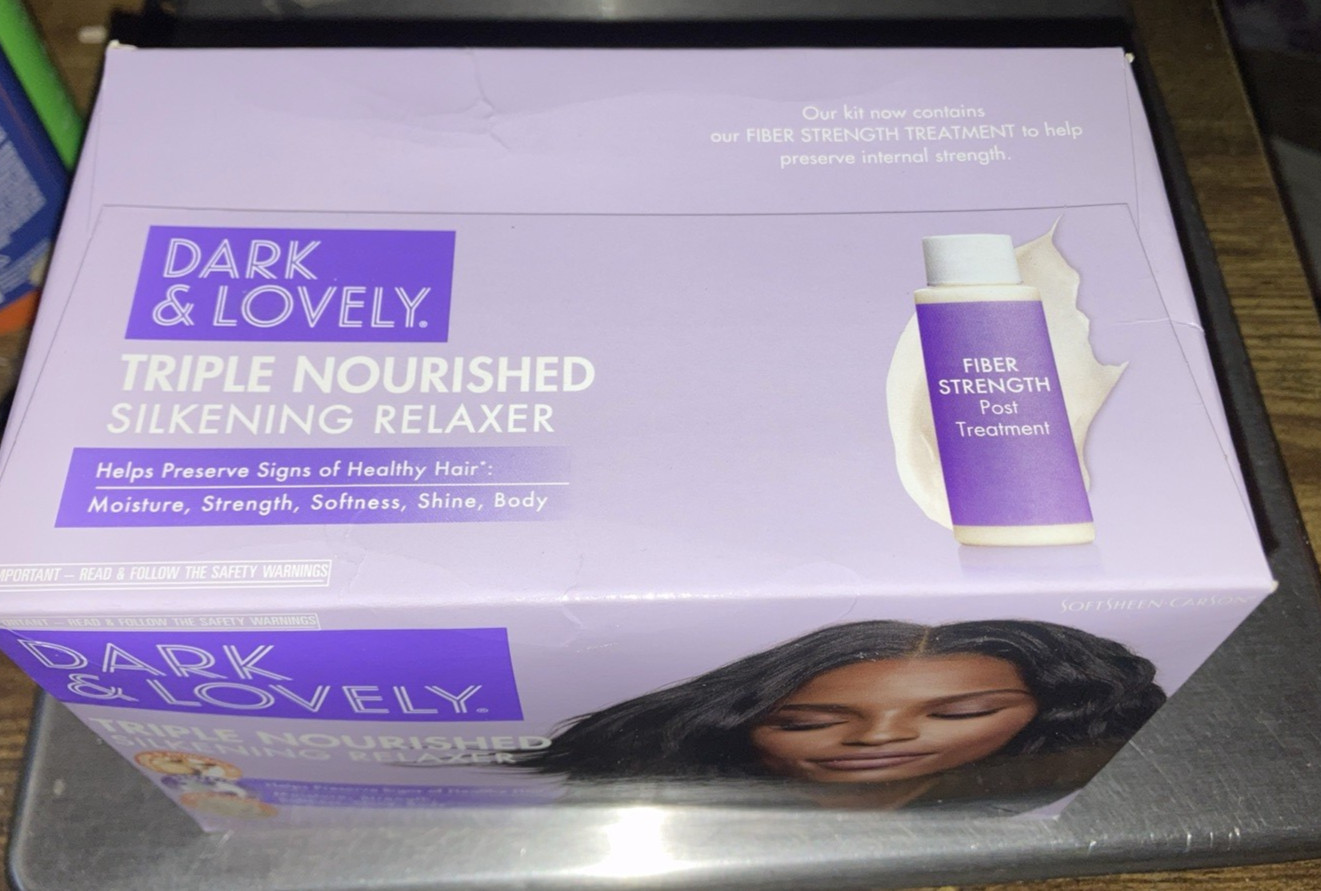 3X SoftSheen Carson Dark & Lovely No-Lye Silkening Relaxer Kit REGULAR